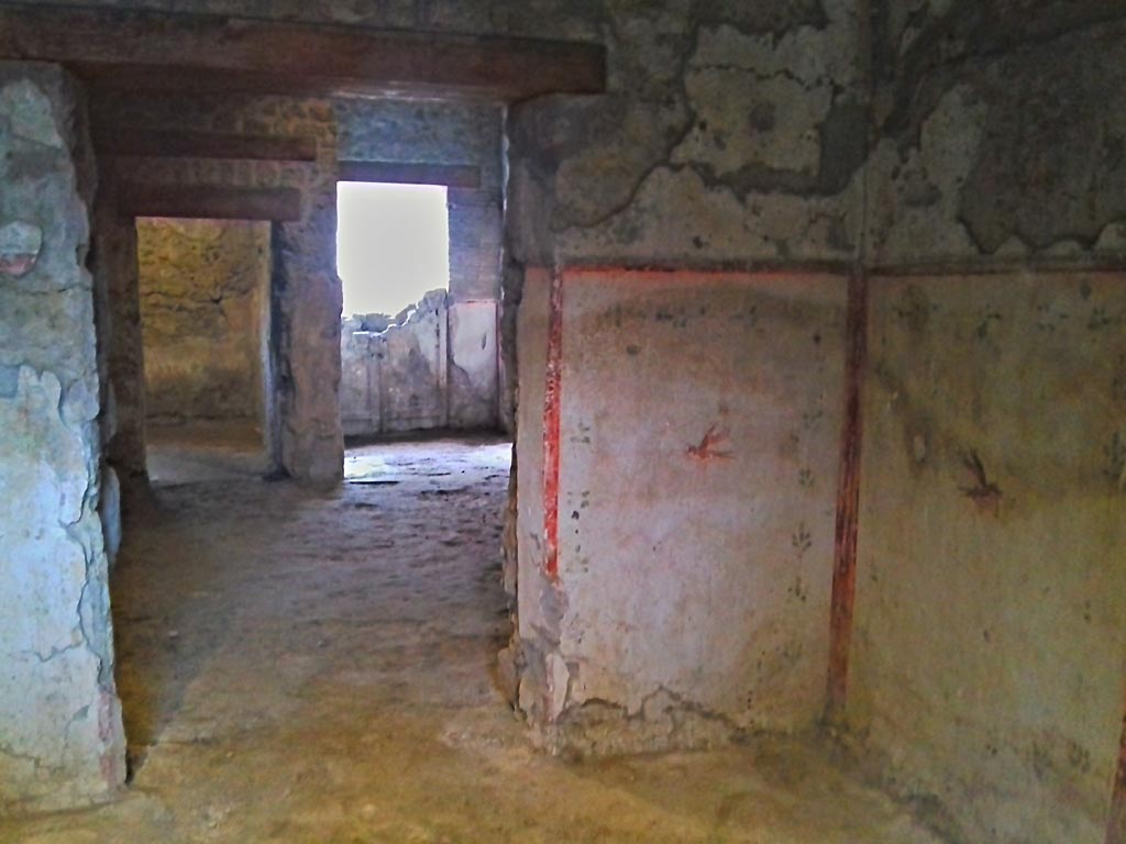 II.9.3, Pompeii. 2017/2018/2019. Room 14, west wall in north-west corner. Photo courtesy of Giuseppe Ciaramella.