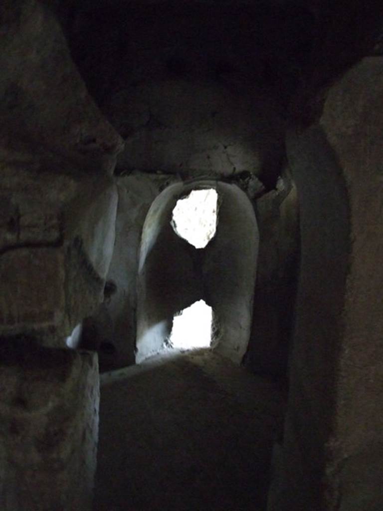 III.2.1 Pompeii.  March 2009.  Room 13.  Caldarium.  West wall, with arched niche, from room 12, Apodyterium.