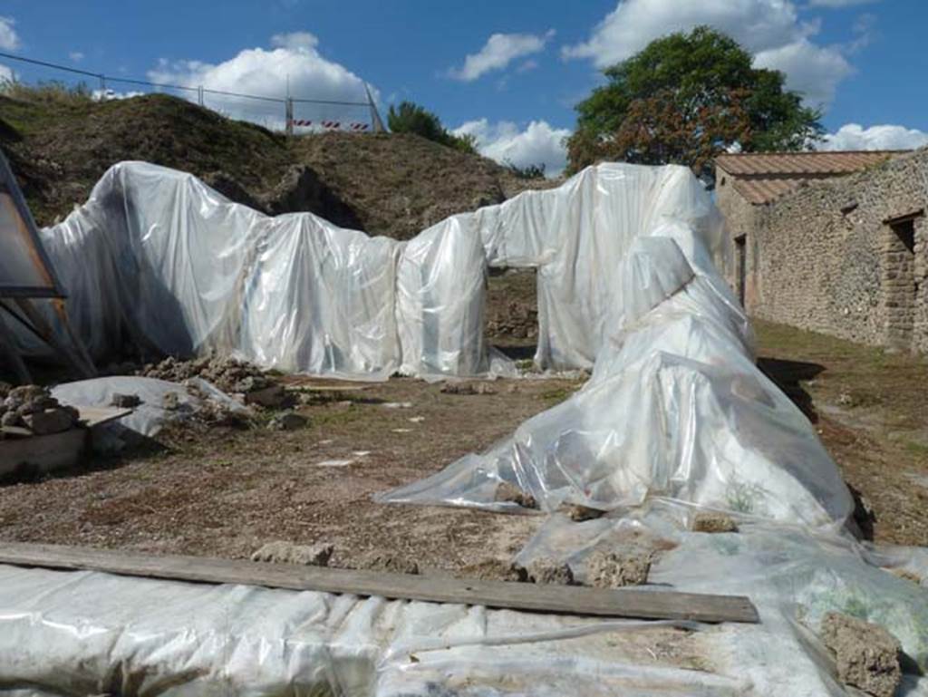 III.3.6 Pompeii. September 2015. Looking towards north wall, comparing this with the above photo, it does look like a good amount of the original walls may have survived. .
