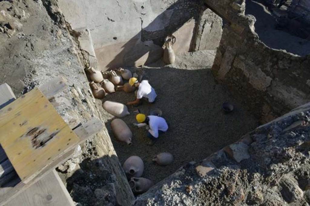 III.3.6 Pompeii. December 2017. Room in north-east corner at rear under excavation. Photo  Parco Archeologico di Pompei.