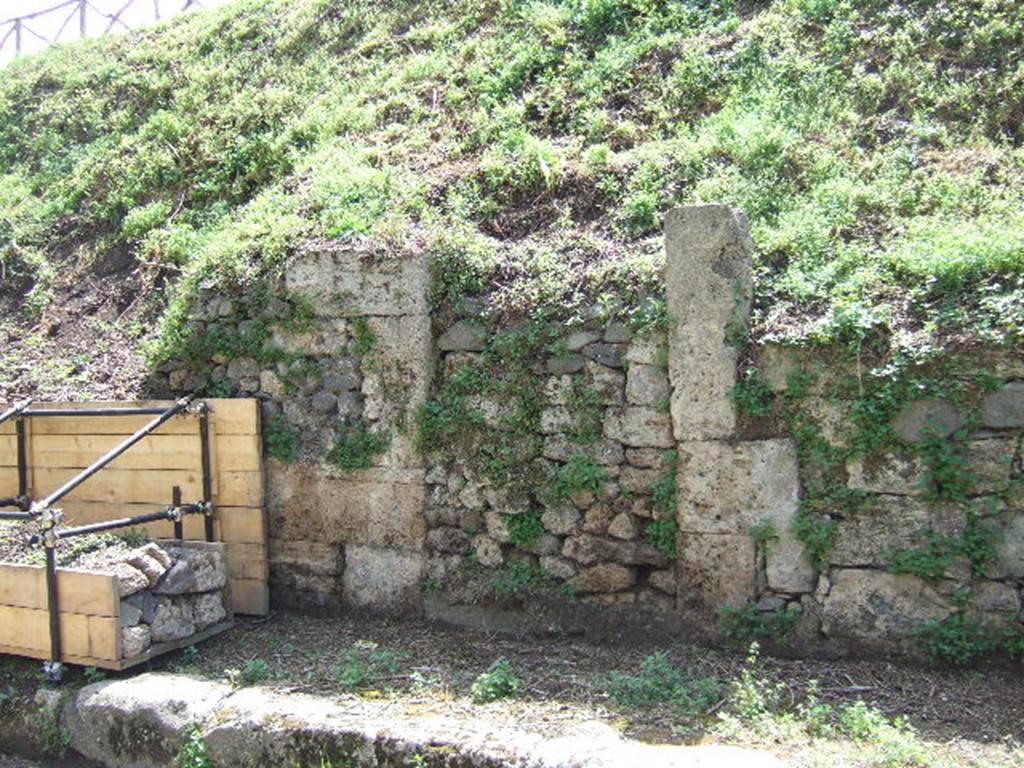 III.9.3 (behind wood)  and III.9.2 (in centre). Pompeii. May 2006.