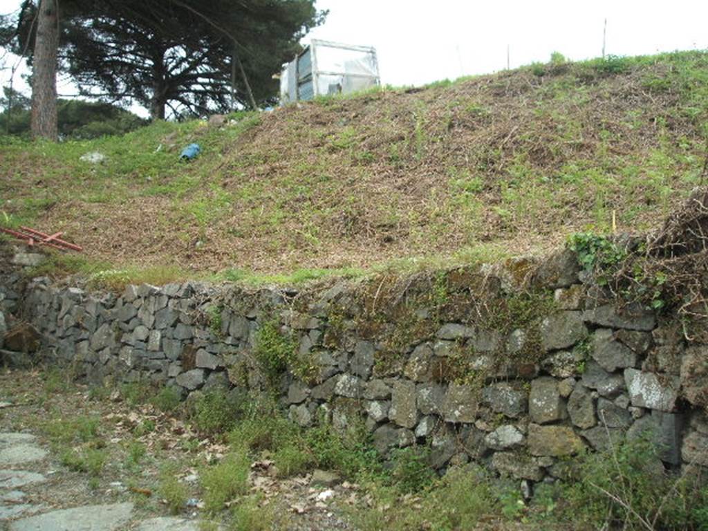 Pompeii. May 2005. Site of III.12.a, III.12.b and blocked road  

It is difficult to reconcile the entrances in this insula with the plans 
as the entrances onto Via Nola have been filled in or are unexcavated.