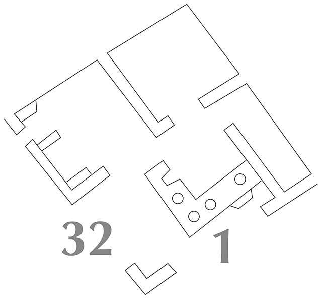 V.1.1/32 Pompeii. May 2013. Plan of Thermopolium / Caupona of Fortunatus. Plan courtesy of Paula Lock.