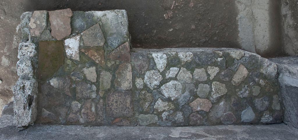 V.1.3 Pompeii. c.2008-10. Room 2, hearth, seen from above, in south-east corner of atrium. Photo by Hans Thorwid.
Photo courtesy of the Swedish Pompeii Project. 
