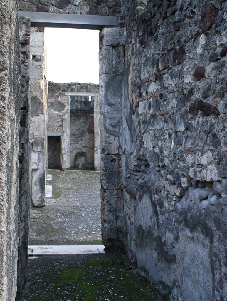 V.1.7 Pompeii. c.2005-7. Room 10, south side of corridor with doorway to atrium. Photo by Thomas Staub.
Photo courtesy of Swedish Pompeii Project. 
