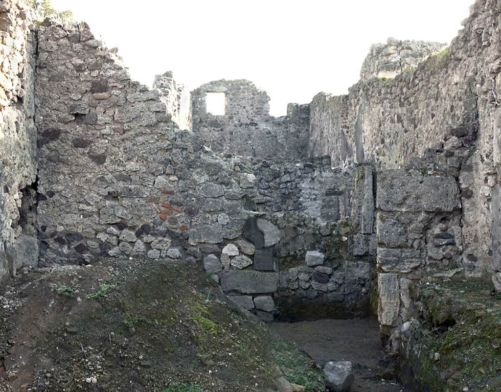 V.1.13 Pompeii. Pre 2009. East wall of rear room “d”. Photo by Hans Thorwid. 
Photo courtesy of the Swedish Pompeii Project.
