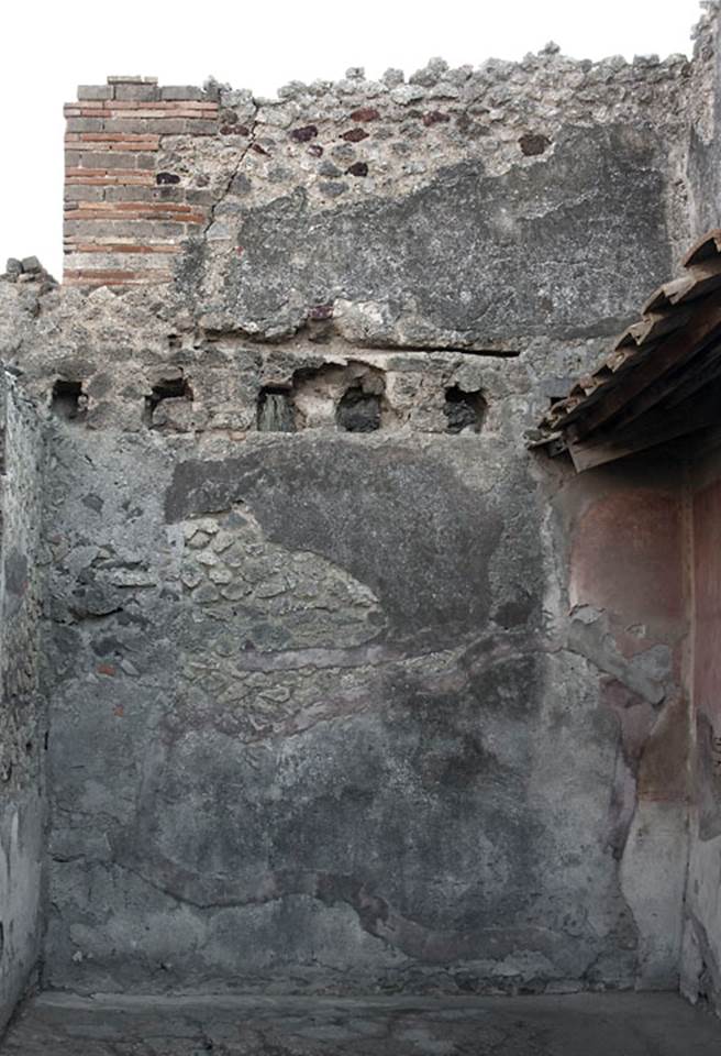 V.1.31 Pompeii. c.2009.  
East wall of rear room 2. Photo by Hans Thorwid.
Photo courtesy of The Swedish Pompeii Project.
