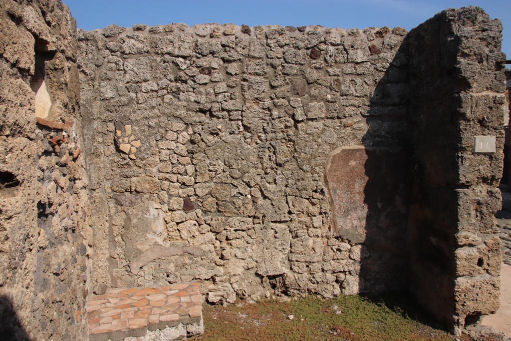 V.2.14 Pompeii. October 2022. Looking towards east wall with base of stairs in north-east corner. Photo courtesy of Klaus Heese.