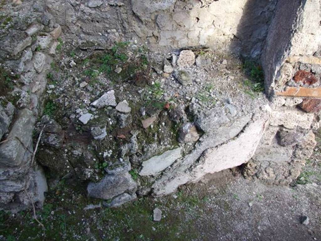 V.2.15 Pompeii. December 2007.  Room 9.  Masonry table to south of oven on east wall.