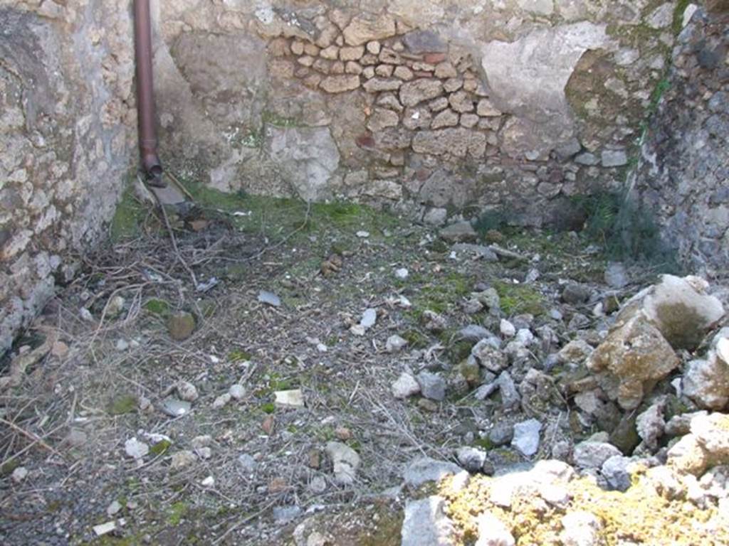 V.3.7 Pompeii.  March 2009.  Cubiculum. South west corner and West wall.