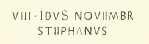 V.4.1 Pompeii. SOUTH WALL, on white plaster: 
3. In elegant letters: VIII IDVS NOVIIMBR STIIPHANVS
According to Epigraphik-Datenbank Clauss/Slaby (See www.manfredclauss.de) this is 
VIII Idus Novembr(es) / Stephanus      [CIL IV 6732]

