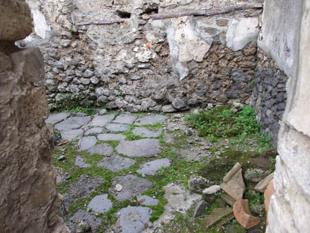 V.4.1 Pompeii. December 2007. Looking north through “second” doorway into rear room of bakery area.