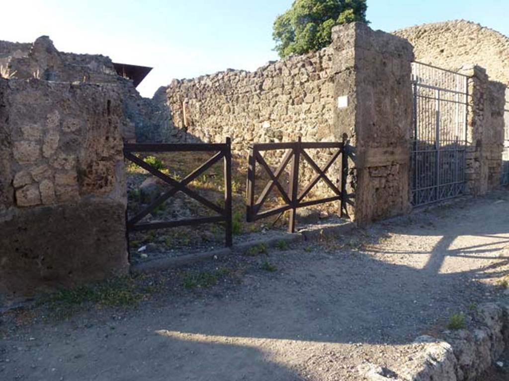 V.4.5 Pompeii. June 2012. Looking north-east towards entrance doorway, and to V.4.6 entrance, on right. Photo courtesy of Michael Binns.
