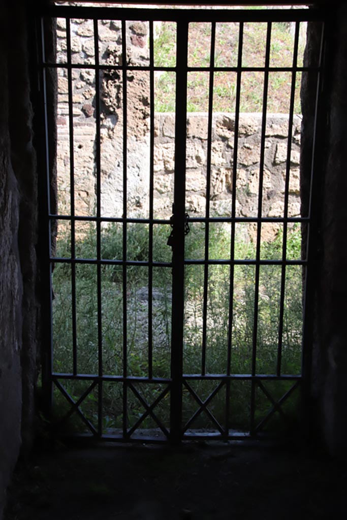 V.4.11/V.4.a Pompeii. October 2023. 
Looking east to vicolo from rear doorway at V.4.11. Photo courtesy of Klaus Heese.
