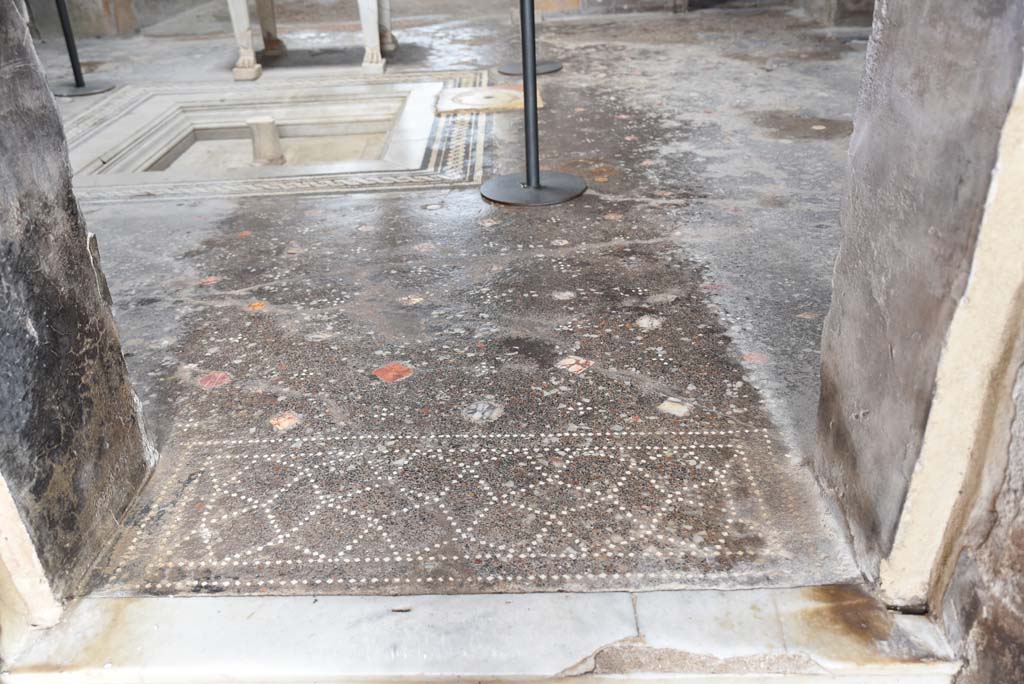 V.4.a Pompeii. March 2018. Room ‘b’, looking east from end of entrance corridor/fauces, across impluvium in atrium.
Foto Annette Haug, ERC Grant 681269 DÉCOR.
