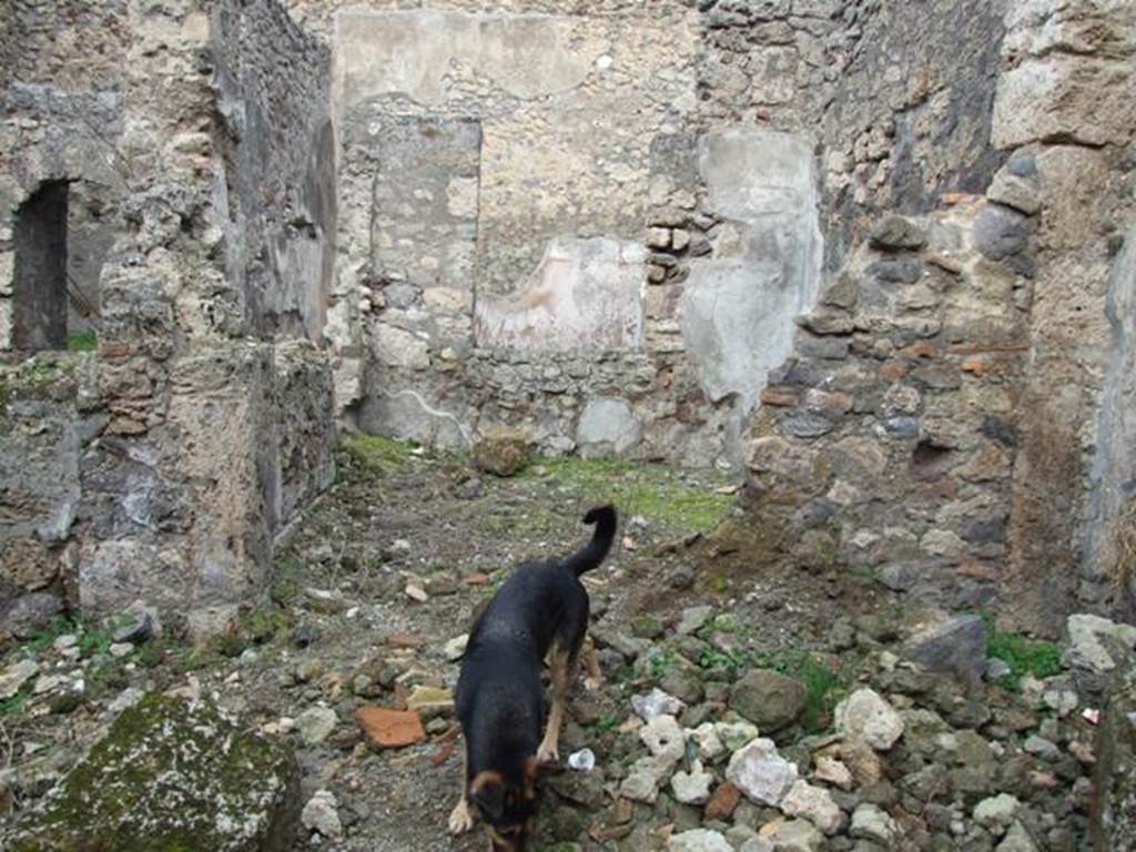 V.5.2 Pompeii. December 2007. Looking north from atrium, across summer triclinium that had two windows, one looking west (left) into the courtyard or lightwell. The other window looking north into the winter triclinium.
