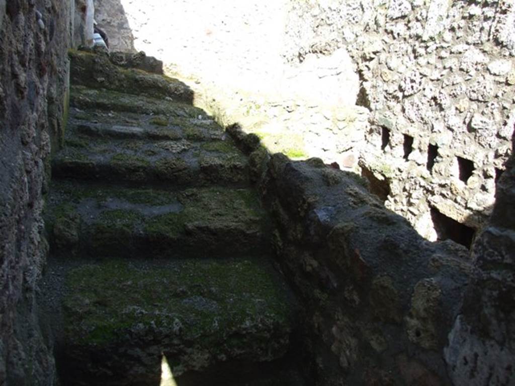 V.5.3 Pompeii.  March 2009.  Room 3. Upper part of stairs to higher floor.