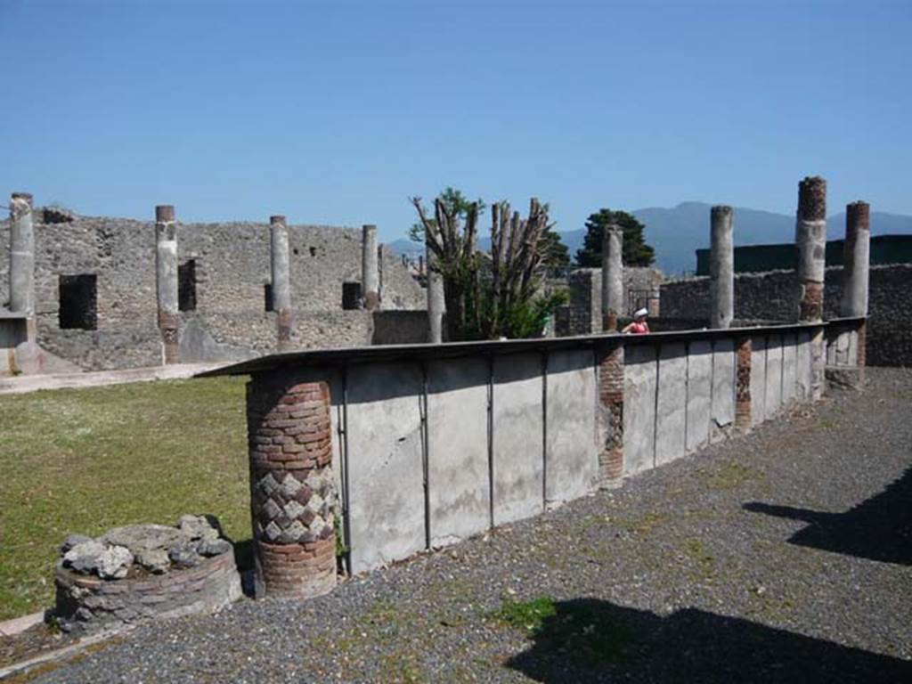 V.5.3 Pompeii. May 2012. Room 7, looking south-east across peristyle area, from rear of west wall. Photo courtesy of Buzz Ferebee.
