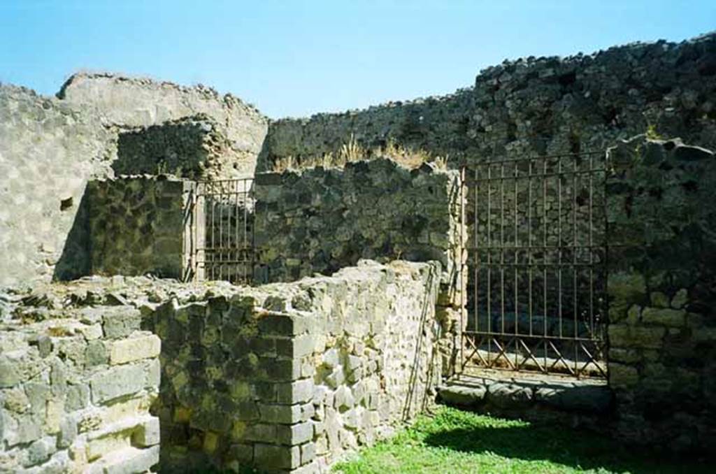 VI.2.4 Pompeii. June 2010. Rear entrances at VI.2.30 and VI.2.31. Looking east. Photo courtesy of Rick Bauer.