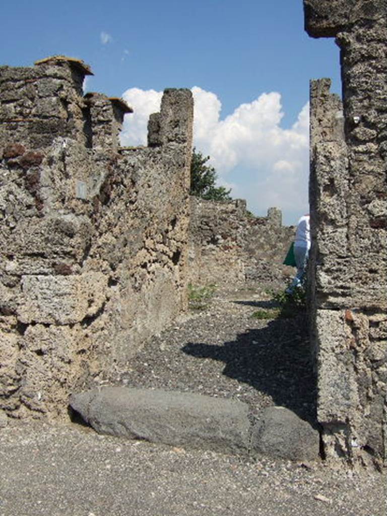 VI.2.11 Pompeii. September 2005. Entrance doorway (1) and corridor.