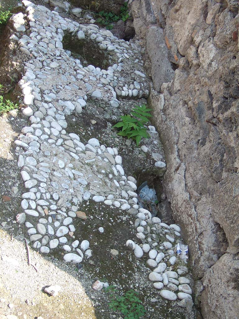 VI.2.18 Pompeii. September 2005. Details of lower level, looking east.