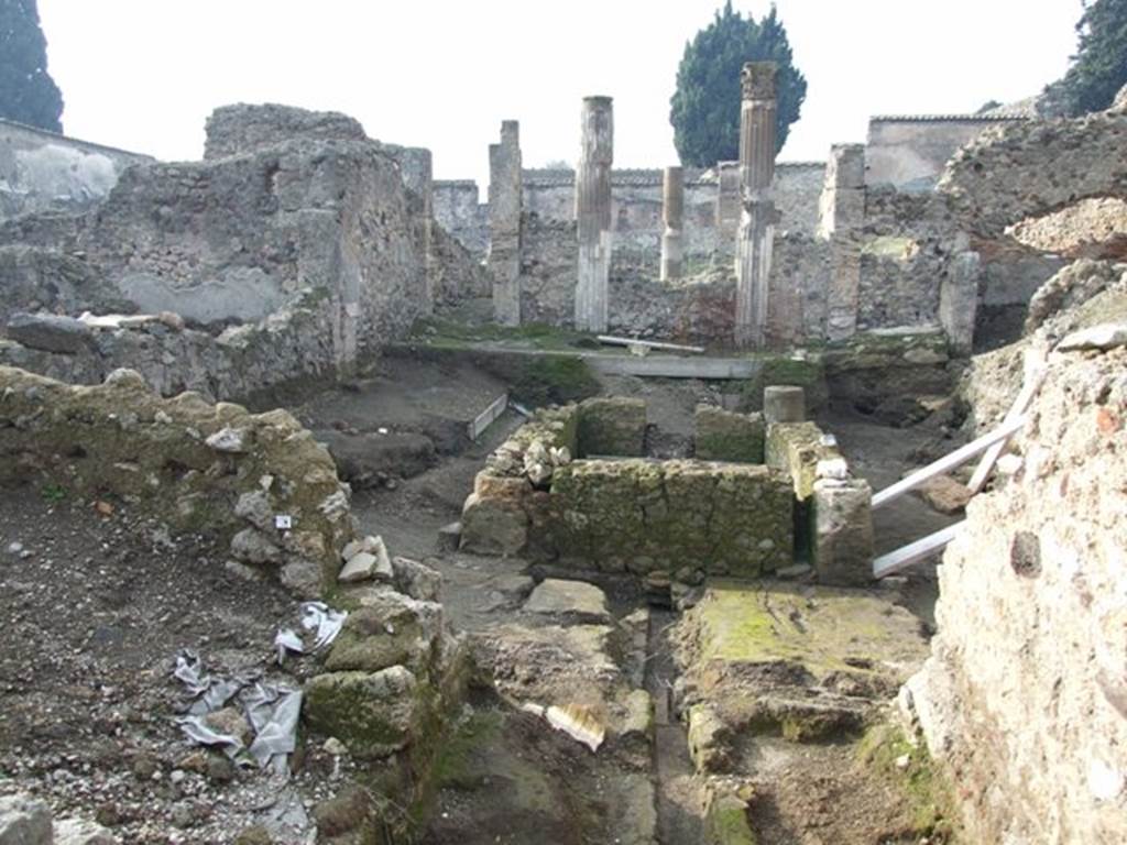 VI.2.19 Pompeii. December 2007. Looking west across excavations to a lower level, under the atrium floor.