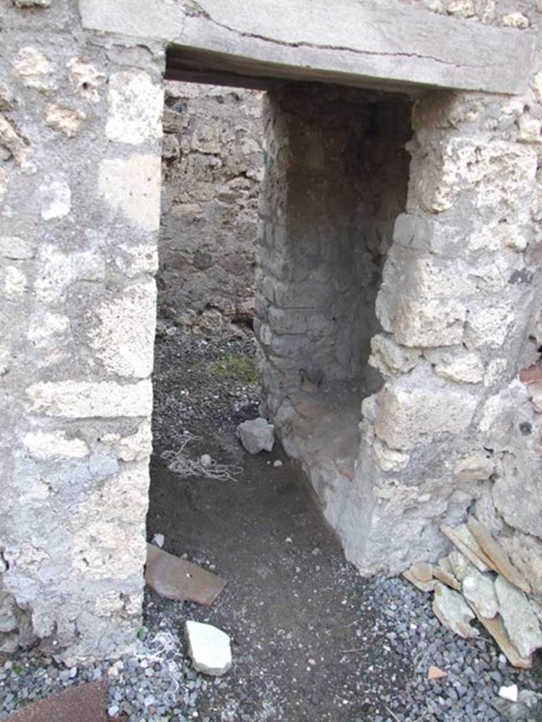 VI.2.20 Pompeii. December 2007. Corridor under the stone staircase, in south-west corner of large room. Looking south.