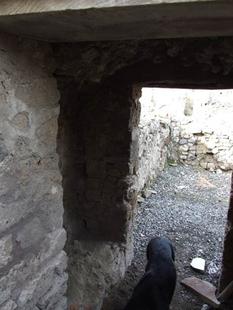 VI.2.20 Pompeii. December 2007. Looking north towards large room and west recess under the stone staircase.