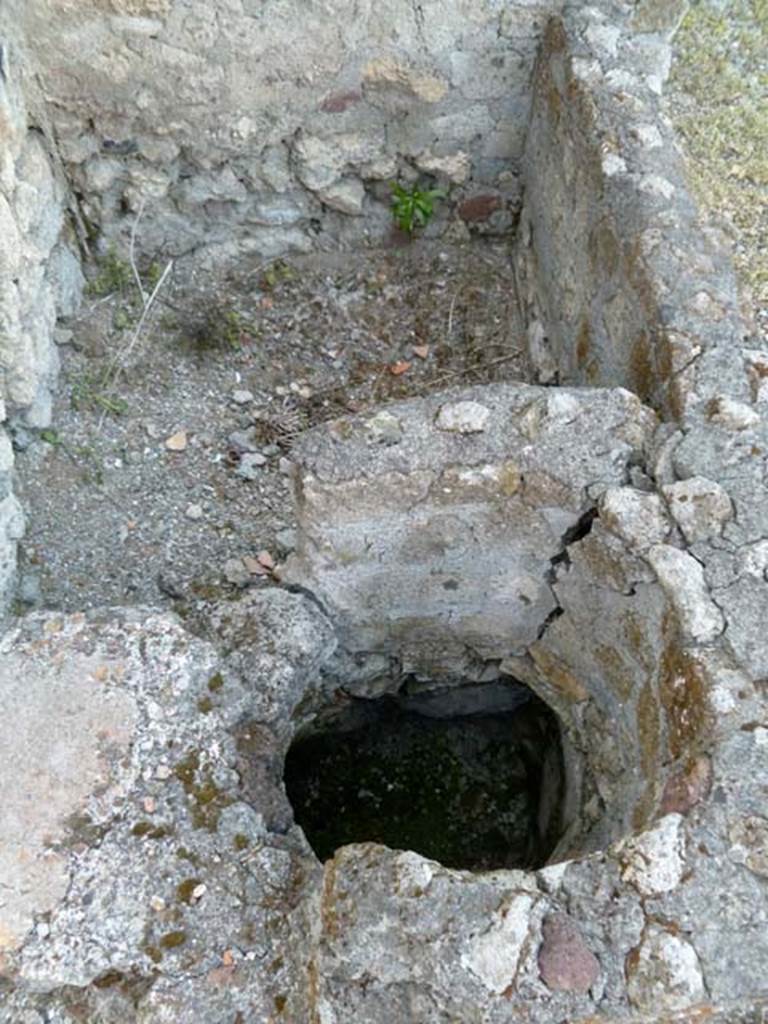 VI.2.26 Pompeii. May 2011. Container for liquefied material.