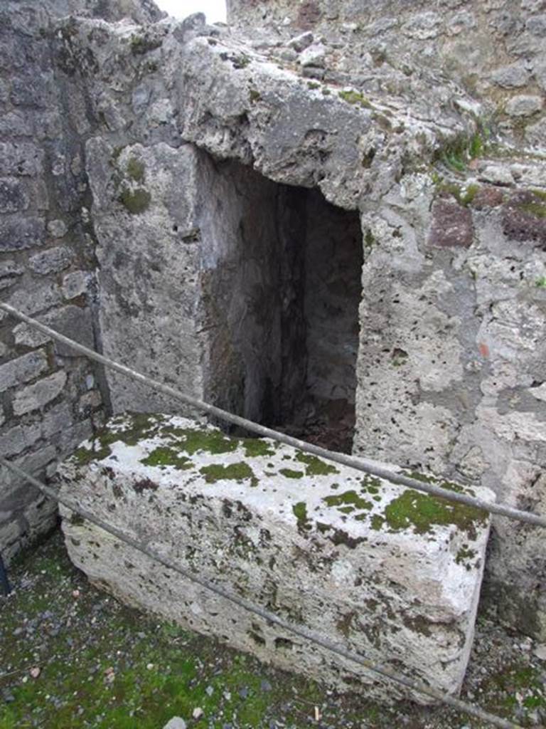 VI.3.3 Pompeii.  March 2009.  Room 1, South west corner. Small recess under staircase.