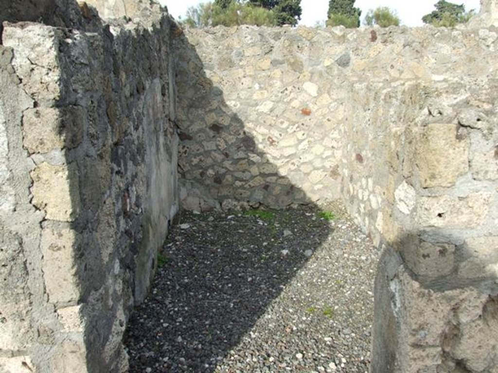 VI.5.4 Pompeii. December 2007. Room 3, looking north into storeroom or small room.