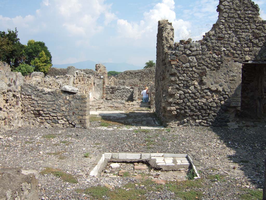 VI.5.9 Pompeii. September 2005. Looking east across atrium.