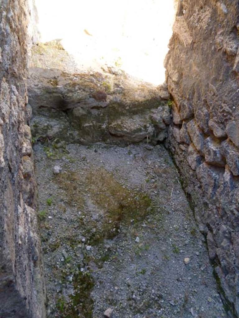 VI.5.9 Pompeii. May 2011. Looking south from inside of area in room with stairs in south-east corner of atrium.