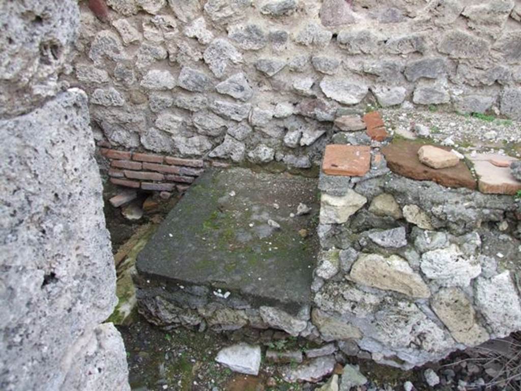 VI.5.10 Pompeii. December 2007. Room 4, kitchen, with entrance to latrine.