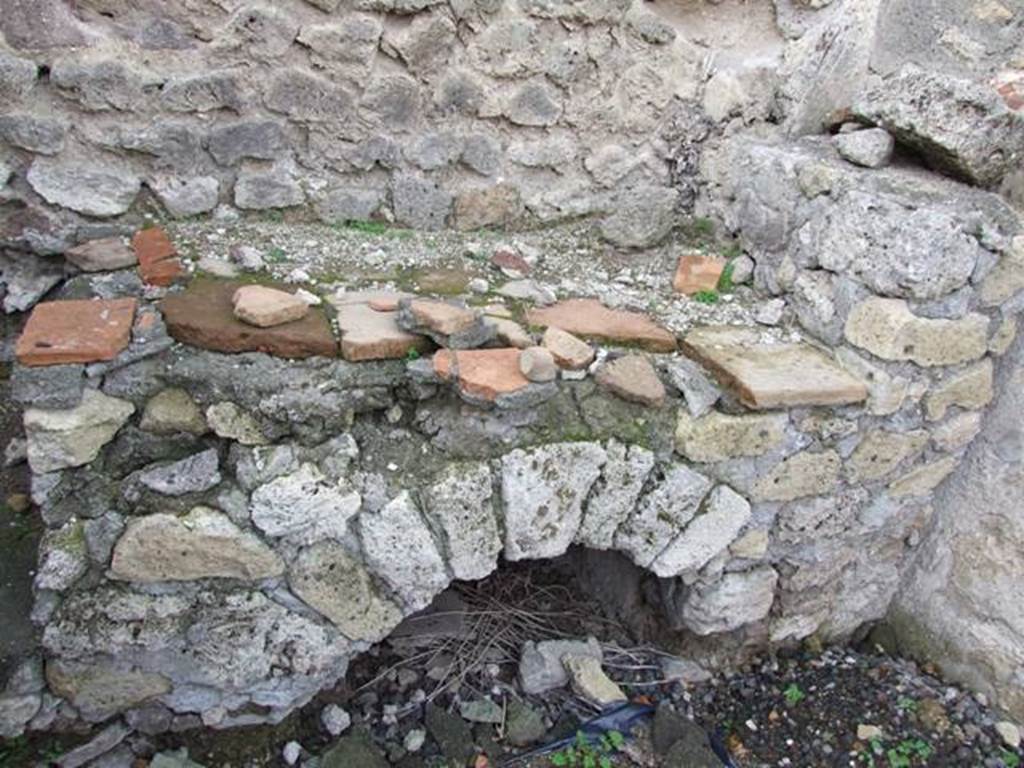 VI.5.10 Pompeii. December 2007. Room 4, hearth in kitchen.