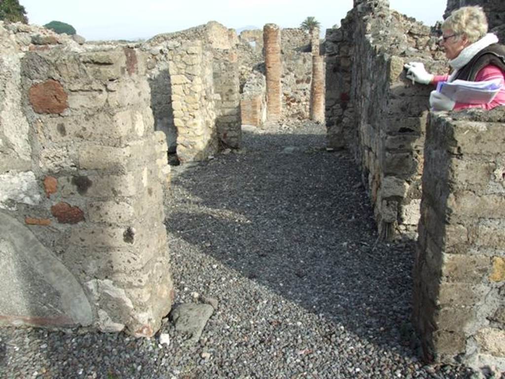 VI.5.10 Pompeii. December 2007. Room 11, looking north along corridor.