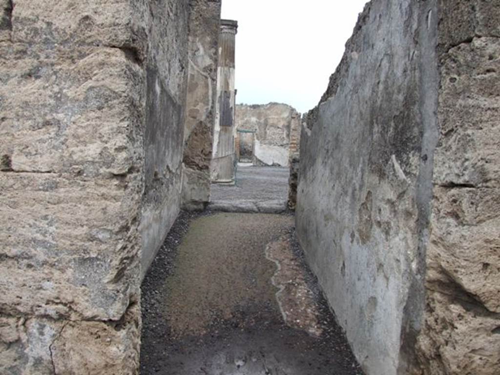 VI.6.1 Pompeii. December 2007. Room 7, looking north along corridor towards peristyle.