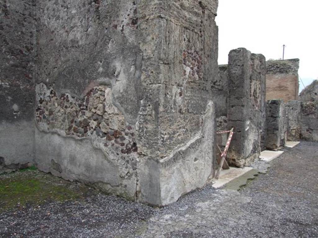 VI.6.1 Pompeii. December 2007. East side of atrium, looking south from tablinum..