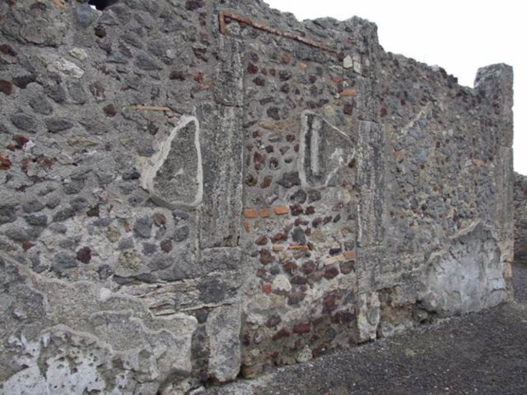 VI.6.1 House of Pansa.  December 2007.  Blocked door on east wall of peristyle that used to lead to VI.6.9.