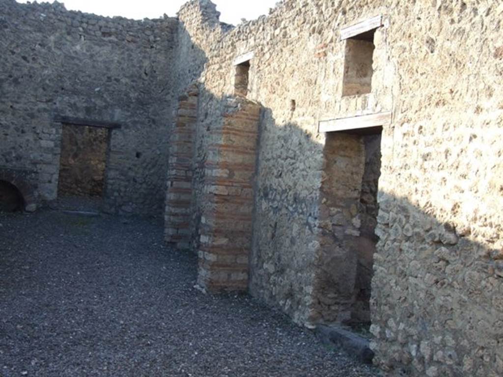 VI.7.15 Pompeii. December 2007. Looking west along north side of yard towards rear room in north-west corner