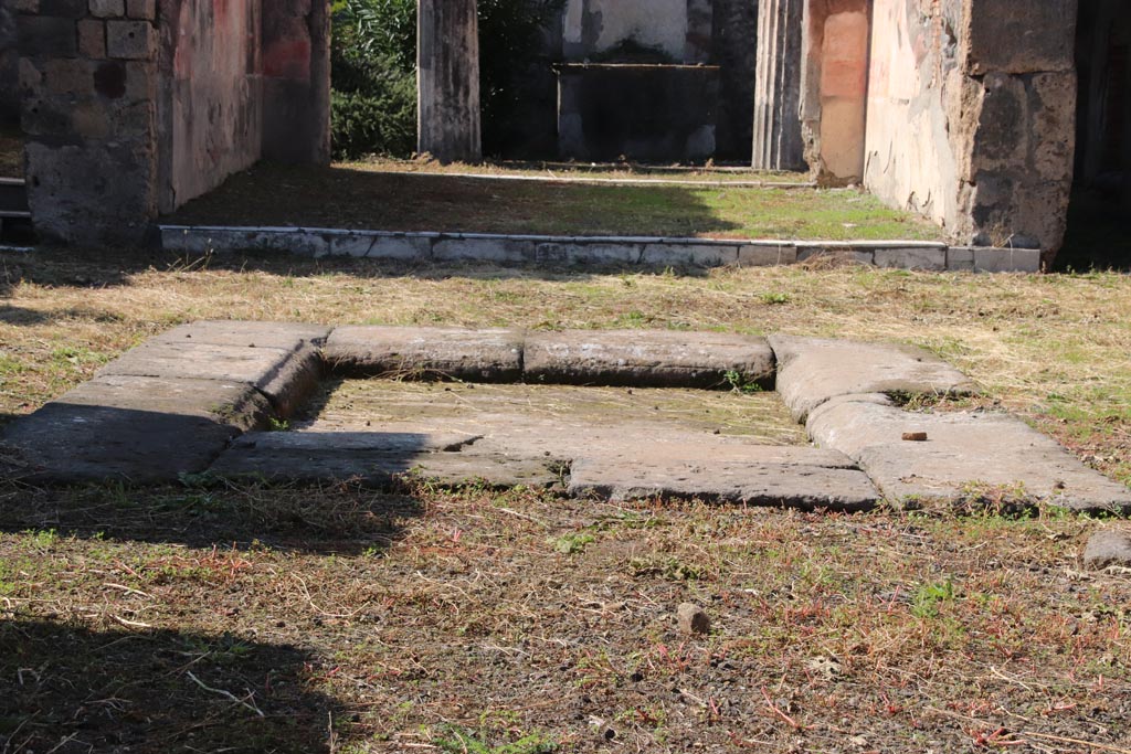 VI.7.20 Pompeii. October 2022. Impluvium in atrium, looking west. Photo courtesy of Klaus Heese. 