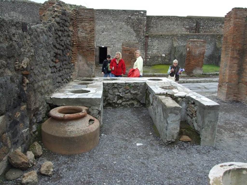 VI.8.8 Pompeii. March 2009.  Rear of marble counter.