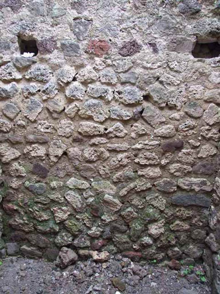 VI.8.14 Pompeii. May 2010. West wall in rear room.