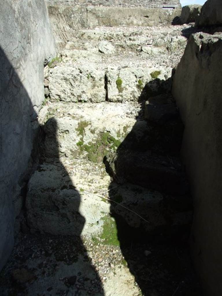 VI.8.21 Pompeii. March 2009. Stairs to upper floor in room on north side of vestibule. 