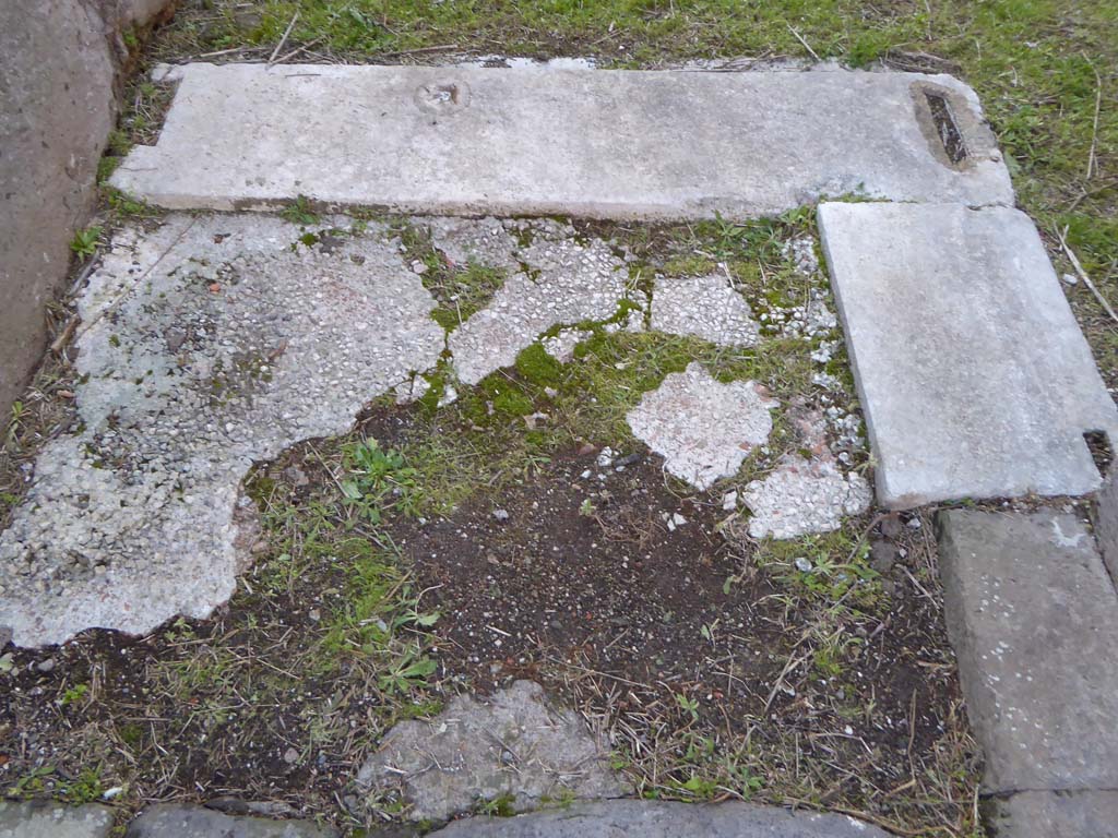 VI.8.21 Pompeii. January 2017. Looking west across doorway threshold.
Foto Annette Haug, ERC Grant 681269 DÉCOR.
