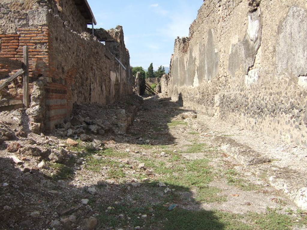 VI.9.8 Pompeii. December 2004. Vicolo del Fauno, looking north.       VI.11