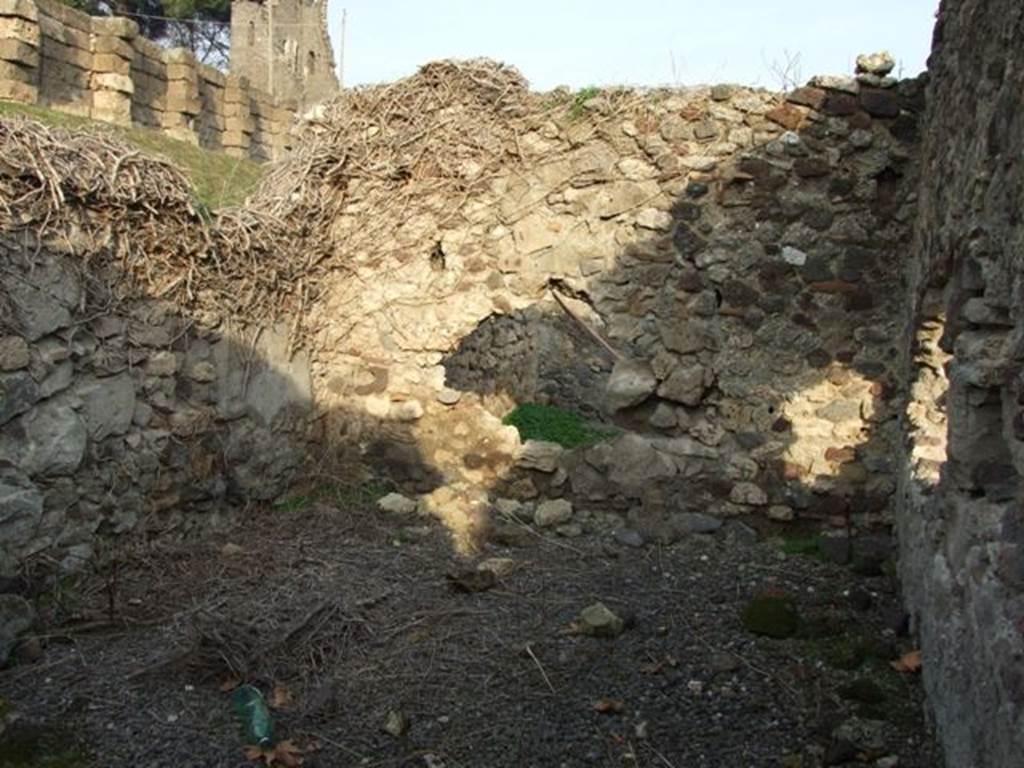 VI.9.14 Pompeii. December 2006. Room 28, east wall of kitchen in north-east corner.