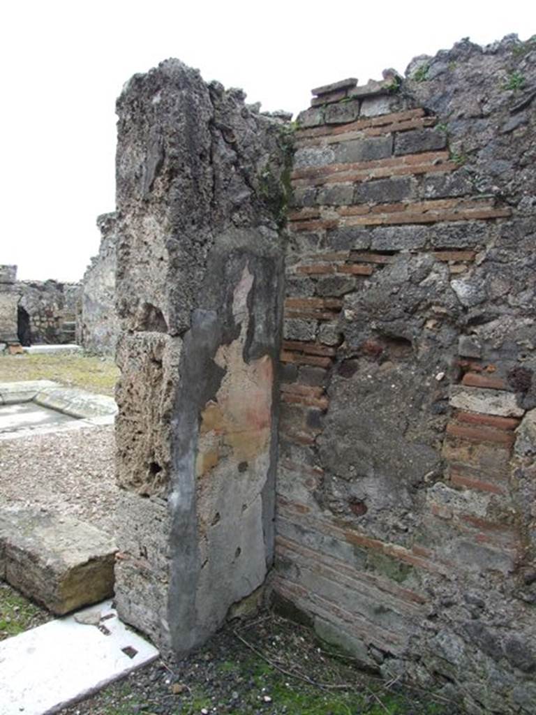 VI.10.7 Pompeii. March 2009. Room 3, painted plaster in south-east corner.  