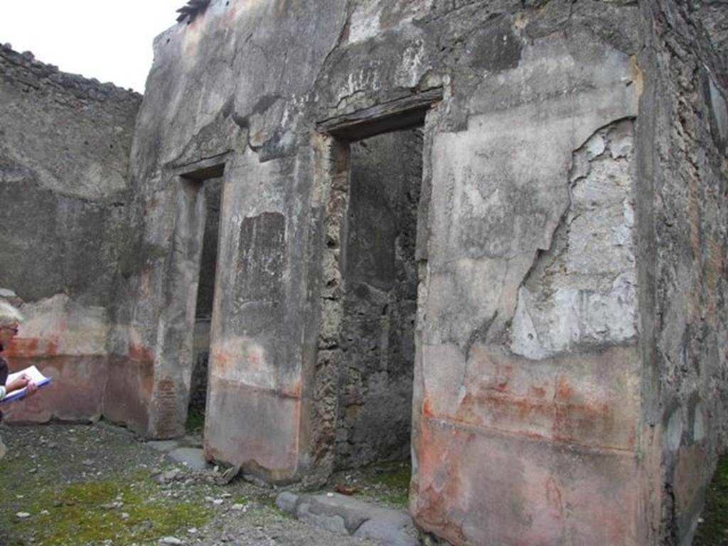 VI.10.11 Pompeii. March 2009. Room 3, west side of atrium, looking towards south-west corner.  On the left, on the south wall would have been a painting of Ceres. On the west wall in the south-west corner would have been a painting of a warrior. In the centre, between rooms 12 and 11, would have been a painting of Muse and Artemis in flight.


