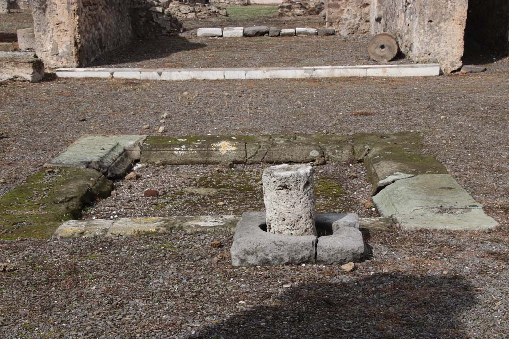 VI.13.2 Pompeii. October 2020. Looking north across impluvium in atrium. Photo courtesy of Klaus Heese.